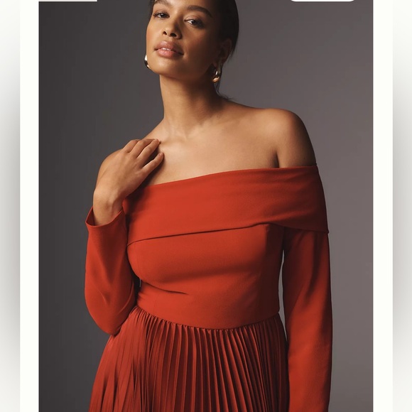 Hutch Dresses & Skirts - NWT Hutch Wedding Guest Dress Women's Long Sleeve Off-Shoulder Dress in Red